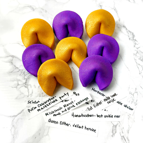 purim sparkly fortune cookies