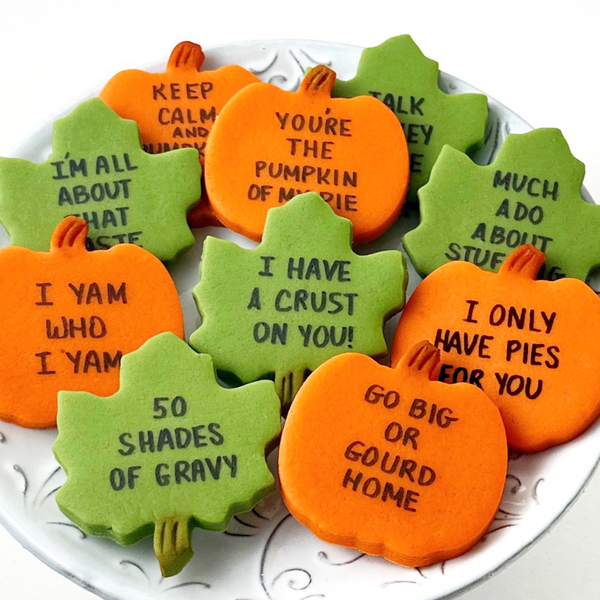 thanksgiving conversation leaves & pumpkins