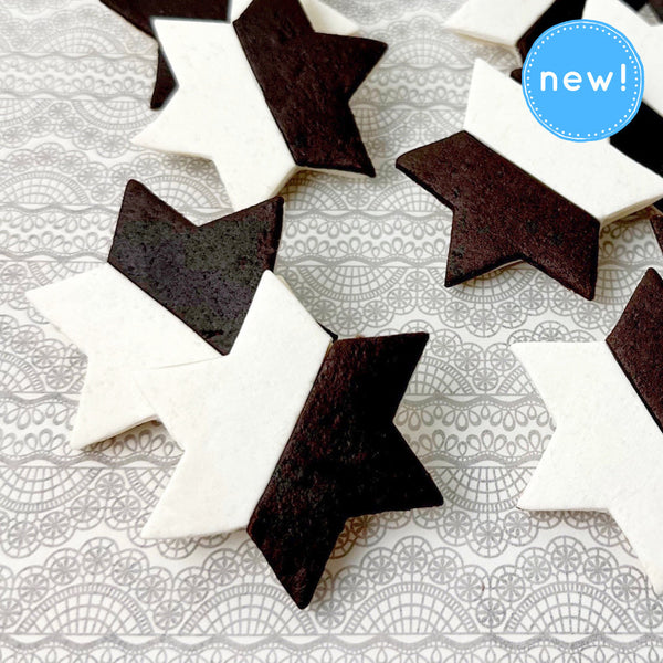 black & white stars of david marzipan new