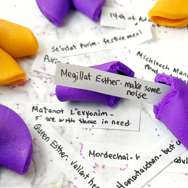 purim sparkly fortune cookies