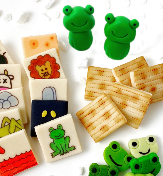 Hanukkah ultimate gift collection marzipan candy treats tiles closeup