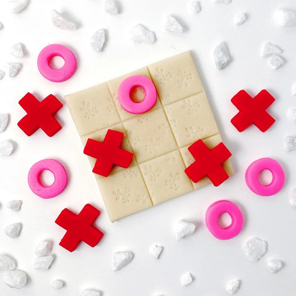 Valentine's Day X's and O's tic tac toe marzipan candy treats
