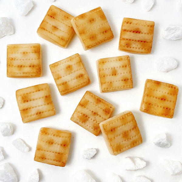 Passover matzah square mini marzipan candy bites