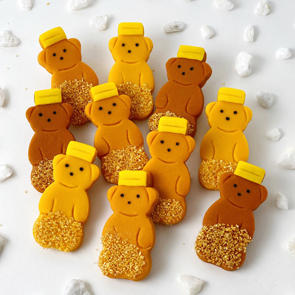 rosh hashanah honey gift teddy bears in a pile