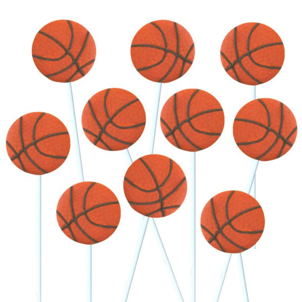 basketball marzipan candy lollipops