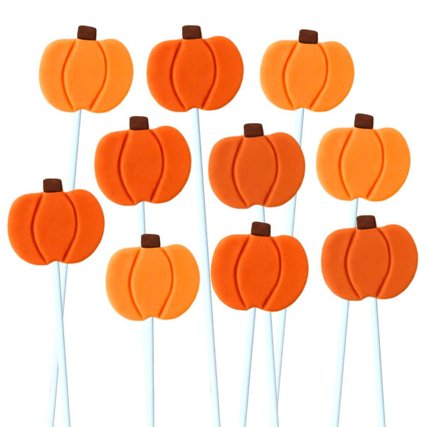 Thanksgiving orange pumpkins marzipan candy lollipops