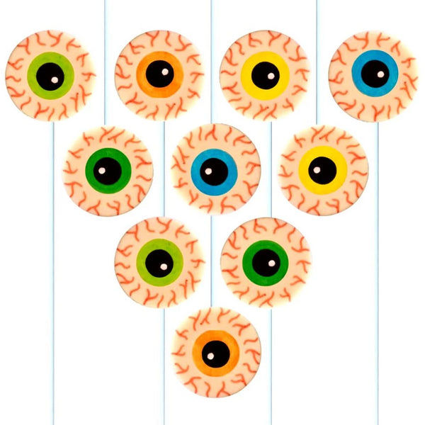 creepy Halloween eyeballs marzipan candy lollipops