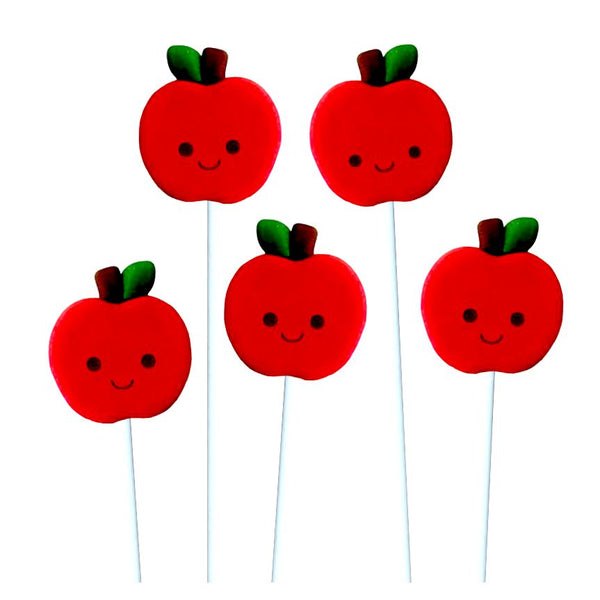Rosh Hashanah happy red apples marzipan candy lollipops