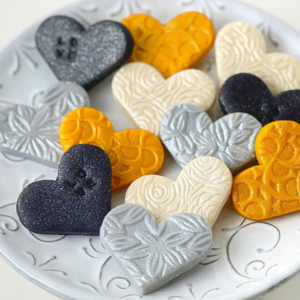 valentine's day elegant gold silver marzipan hearts cropped