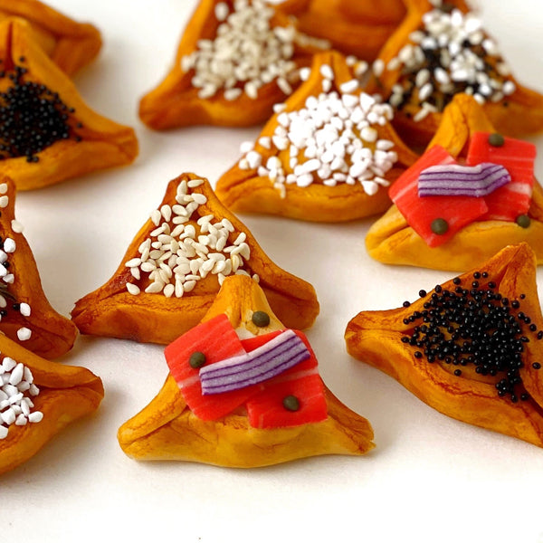 purim hamantaschen marzipan bagels cropped