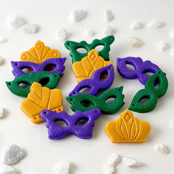 mardi gras marzipan masks crown candy