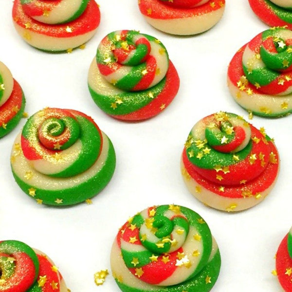 christmas reindeer poop marzipan candy sculpture treats close up