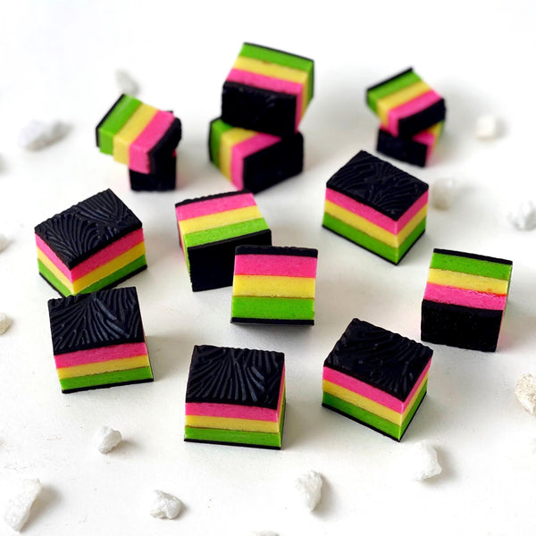 marzipan rainbow cookies  big piles