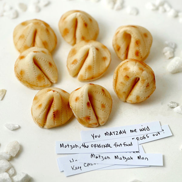 Passover matzah marzipan fortune cookies together
