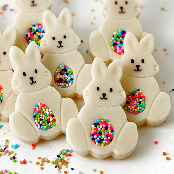 marzipan easter bunny sprinkle closeup