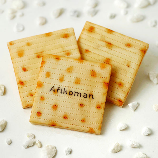 passover afikoman marzipan matzah trio square  english a