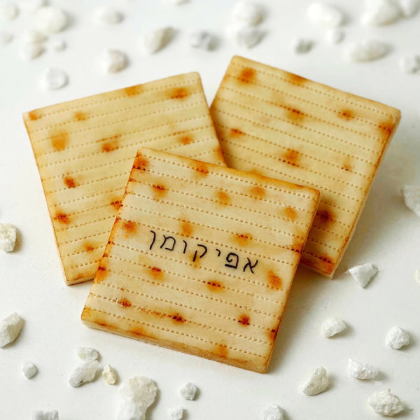 passover afikoman marzipan matzah trio square hebrew