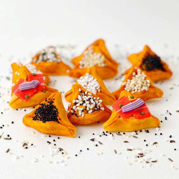 purim hamantaschen marzipan bagels portrait