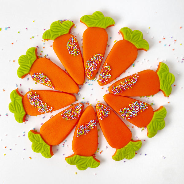 marzipan carrots sprinkle easter in a circle