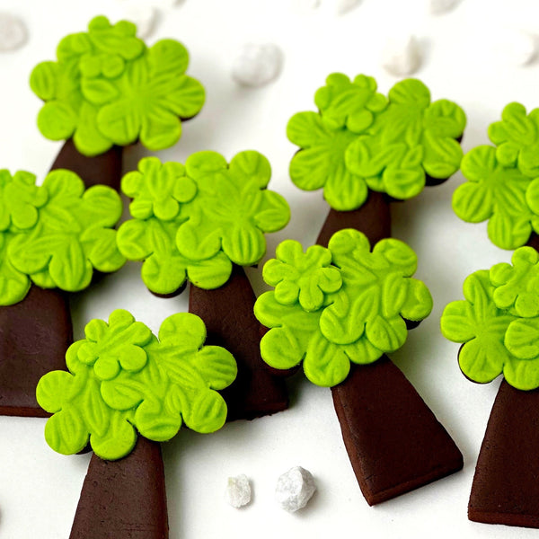 marzipan botanical trees closeup