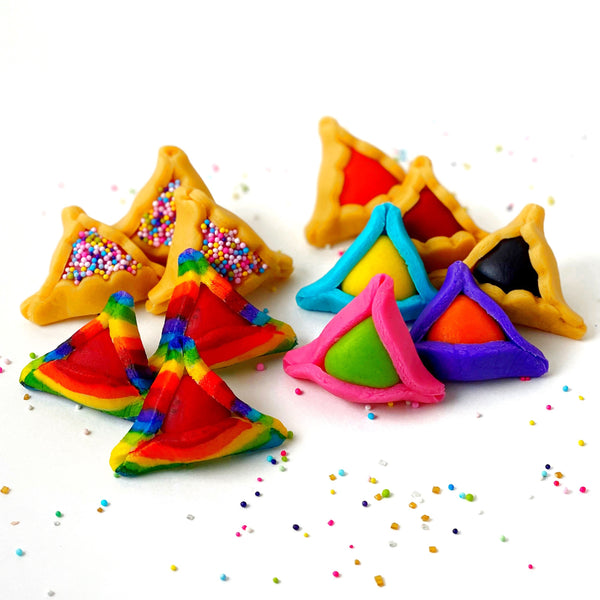 purim hamantaschen variety marzipan grouped