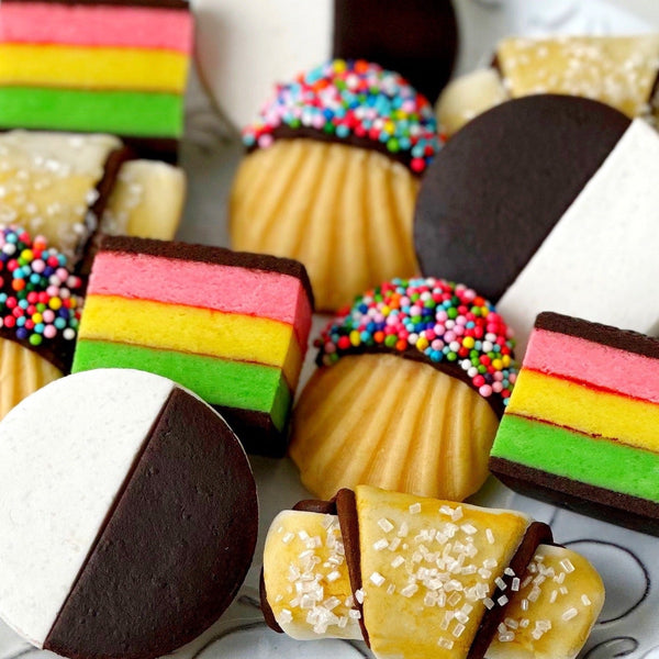 marzipan jewish cookie box closeup