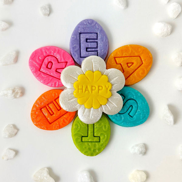 easter greetings marzipan styled as a flower