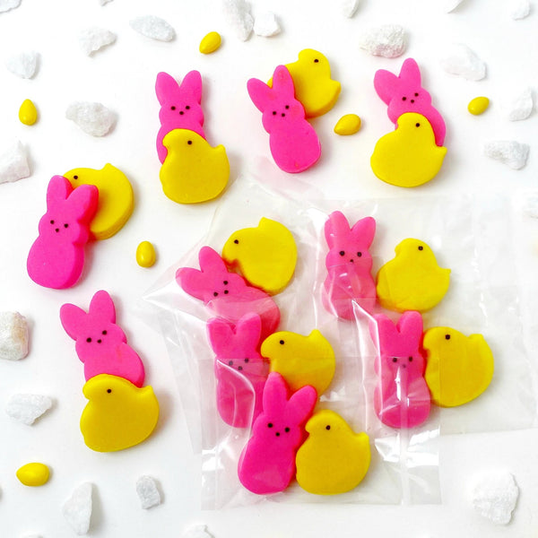 Easter peeps chicks & bunnies mini marzipan candy bite duets