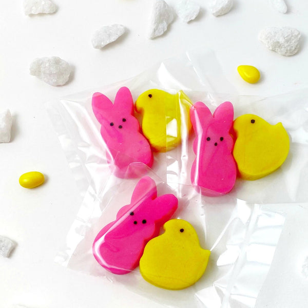 Easter peeps chicks & bunnies mini marzipan candy bite three duets