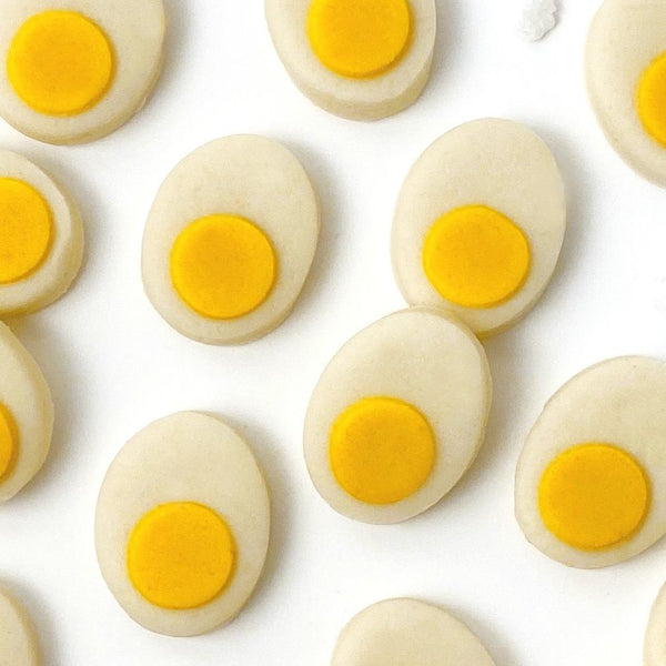 Easter egg mini marzipan candy bites closeup