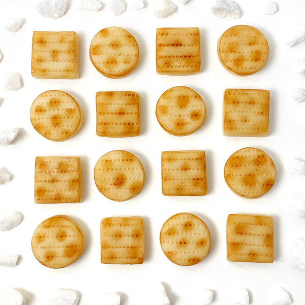 Passover round & square matzah mini marzipan candy bites