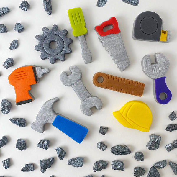 father's day handyman tool candy marzipan with rocks