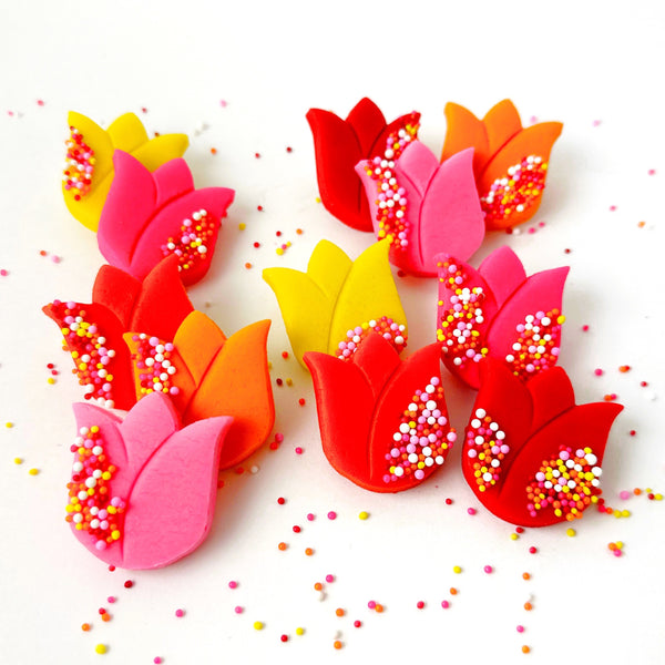sprinkle marzipan tulip tiles piled