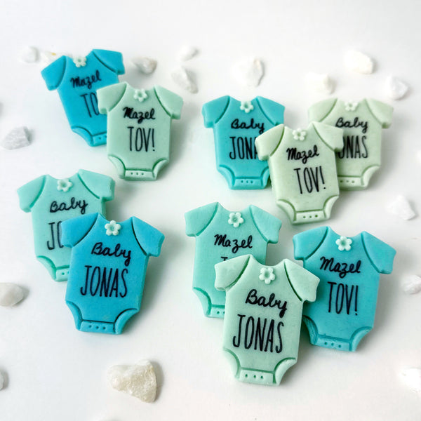 baby shower onesies blue mazel tov