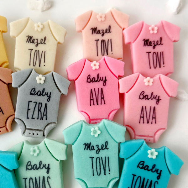 jewish baby naming onesies closeup