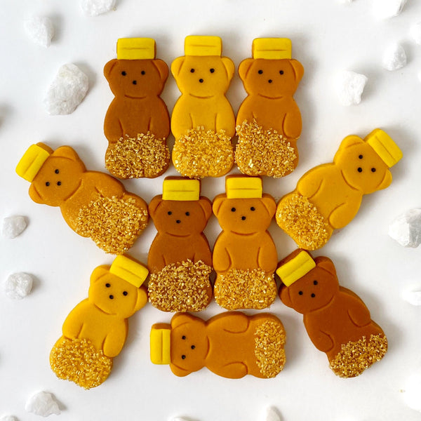 rosh hashanah honey gift teddy bears flat lay