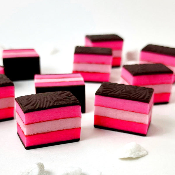 mother's day rainbow cookies pink closeup