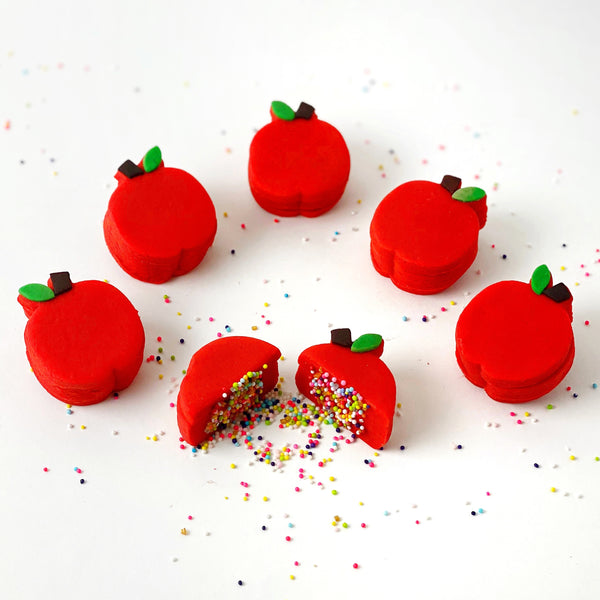 apple marzipan sprinkle rosh hashanah flatlay