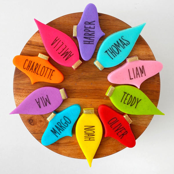 marzipan ornaments christmas personalized rainbow in  a circle