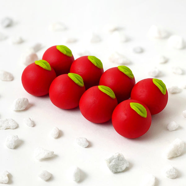 rosh hashanah marzipan apple truffles two rows