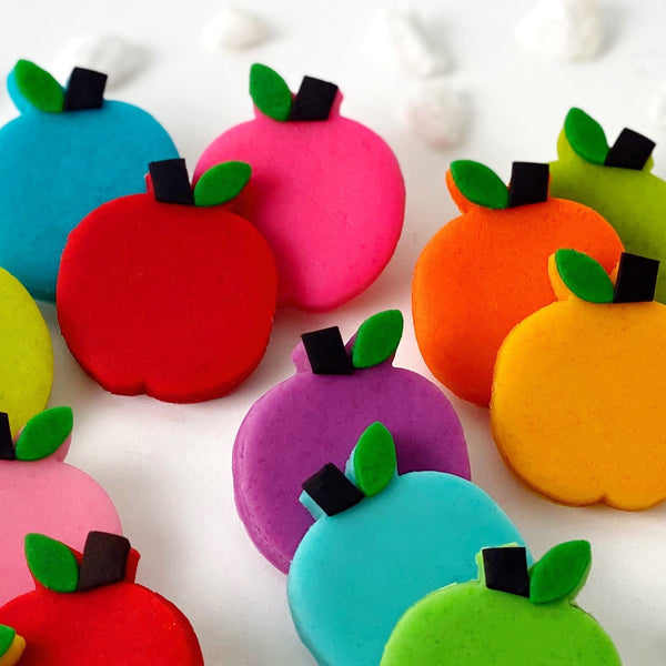 Rainbow apple tiles rosh hashanah closeup 2