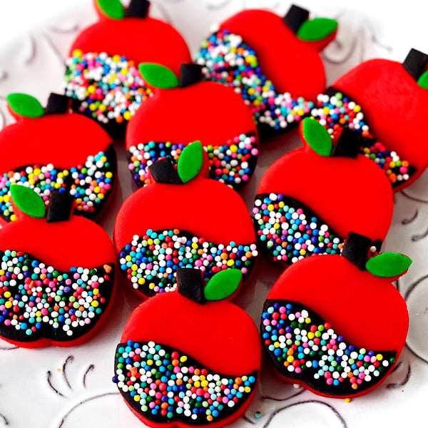 rosh hashanah sprinkle apples closeup