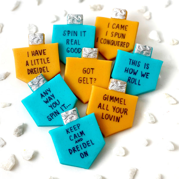 dreidel conversation tiles hanukkah gift flatlay