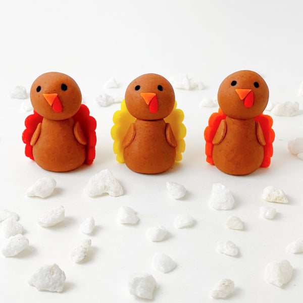 marzipan candy chocolate thanksgiving cutie turkeys in a row