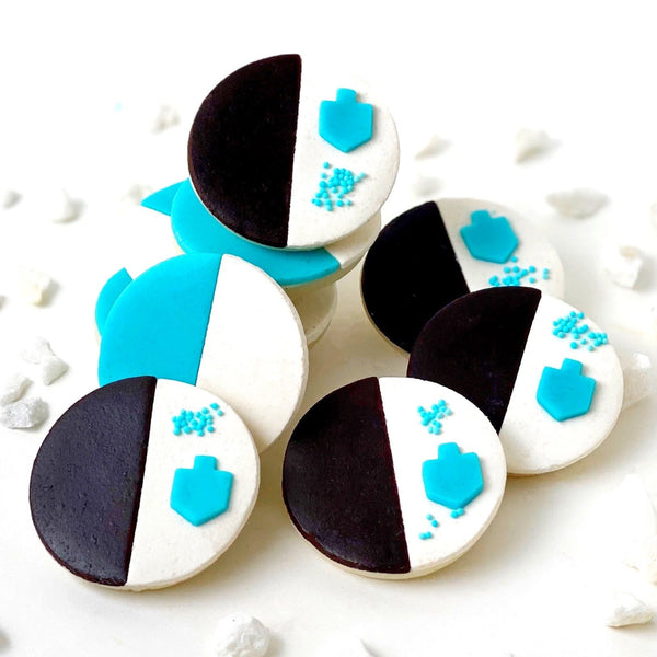 hanukkah black & white cookies piled
