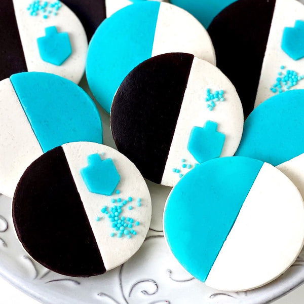 hanukkah black & white cookies closer