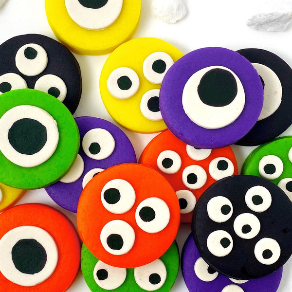 Halloween monster eye tiles close up