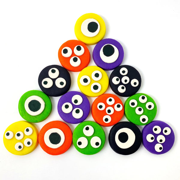 Halloween monster eye tiles pyramid