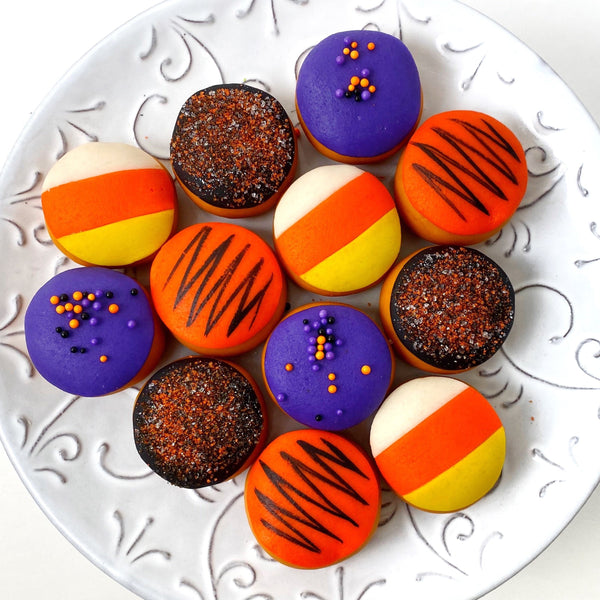 Halloween donuts doughnuts on a plate
