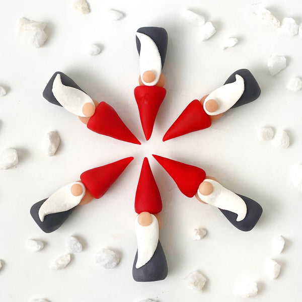 christmas gnome marzipan candy in a circle